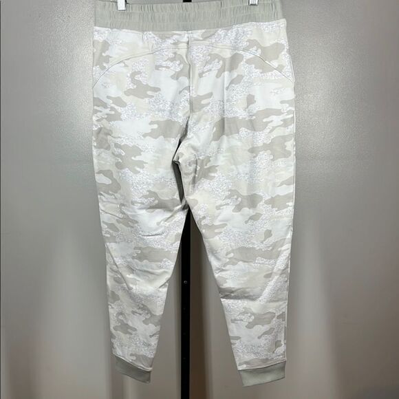 White and Gray Track Pants with Camouflage Pattern and Elastic Waistband - Picture 2 of 11